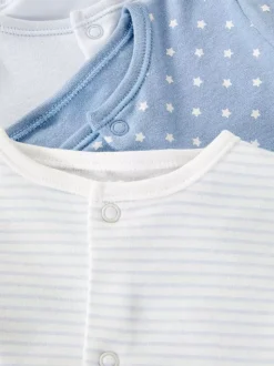 Śpioszki z długim rękawem w gwiazdki, 3 szt.