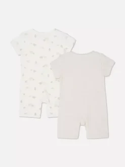 Śpioszki z krótkim rękawem na suwak, 2 szt.