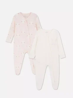 Śpioszki z motywem królika zapinane na zamek, 2 szt.