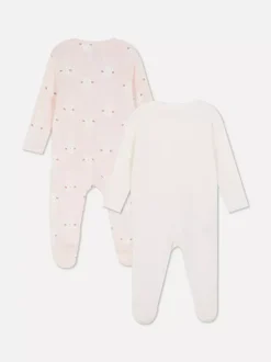 Śpioszki z motywem królika zapinane na zamek, 2 szt.