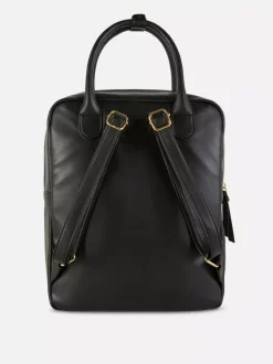 Plecak ze sztucznej skóry z uchwytem do przenoszenia