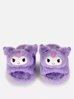 Pluszowe kapcie z futerkiem i Kuromi z Hello Kitty