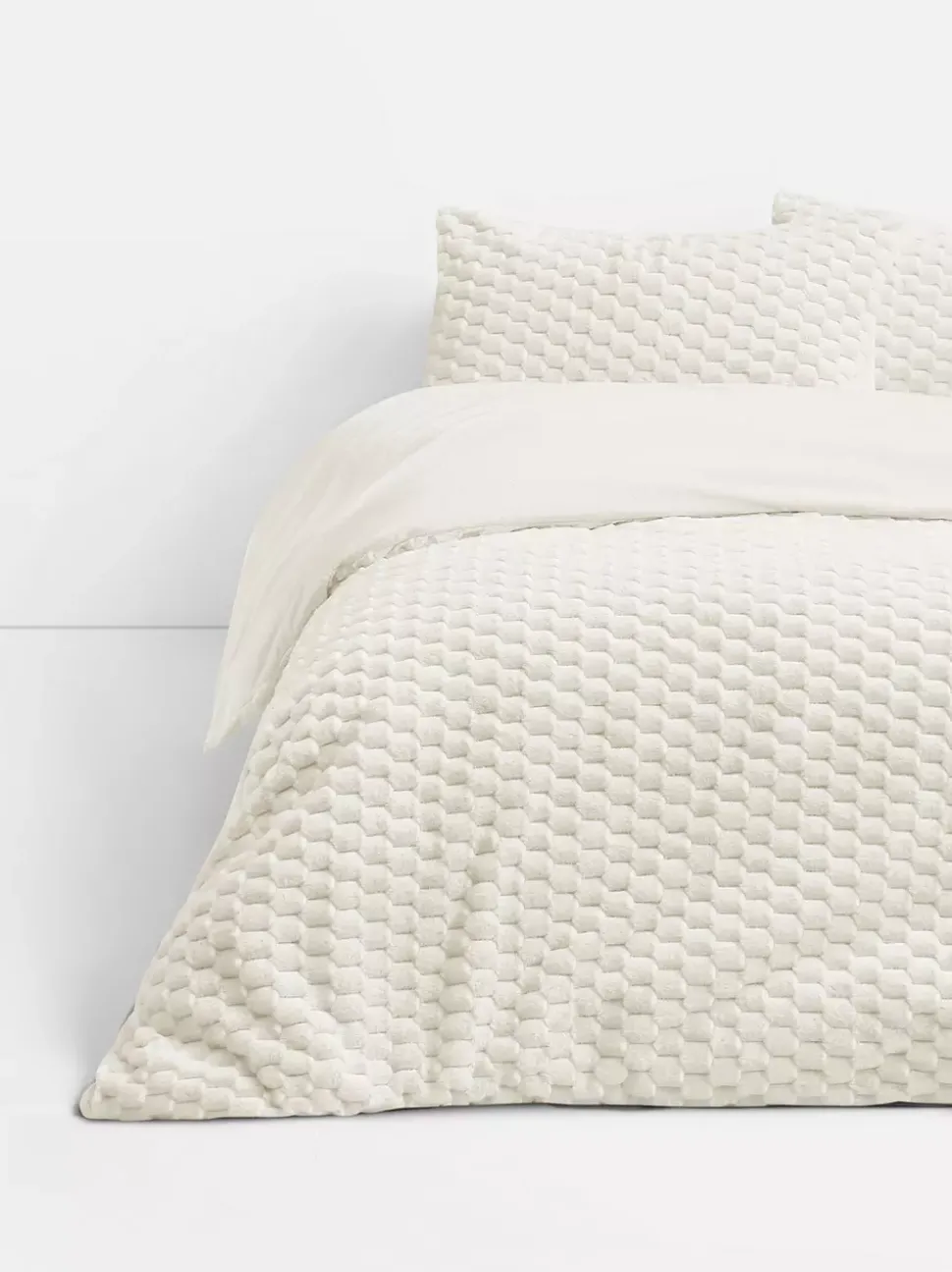 Pościel w rozmiarze king o fakturze plastra miodu