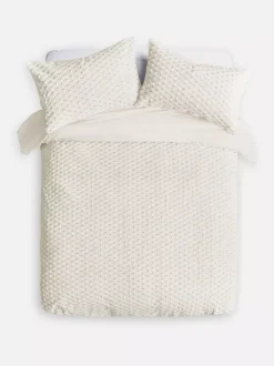 Pościel w rozmiarze king o fakturze plastra miodu