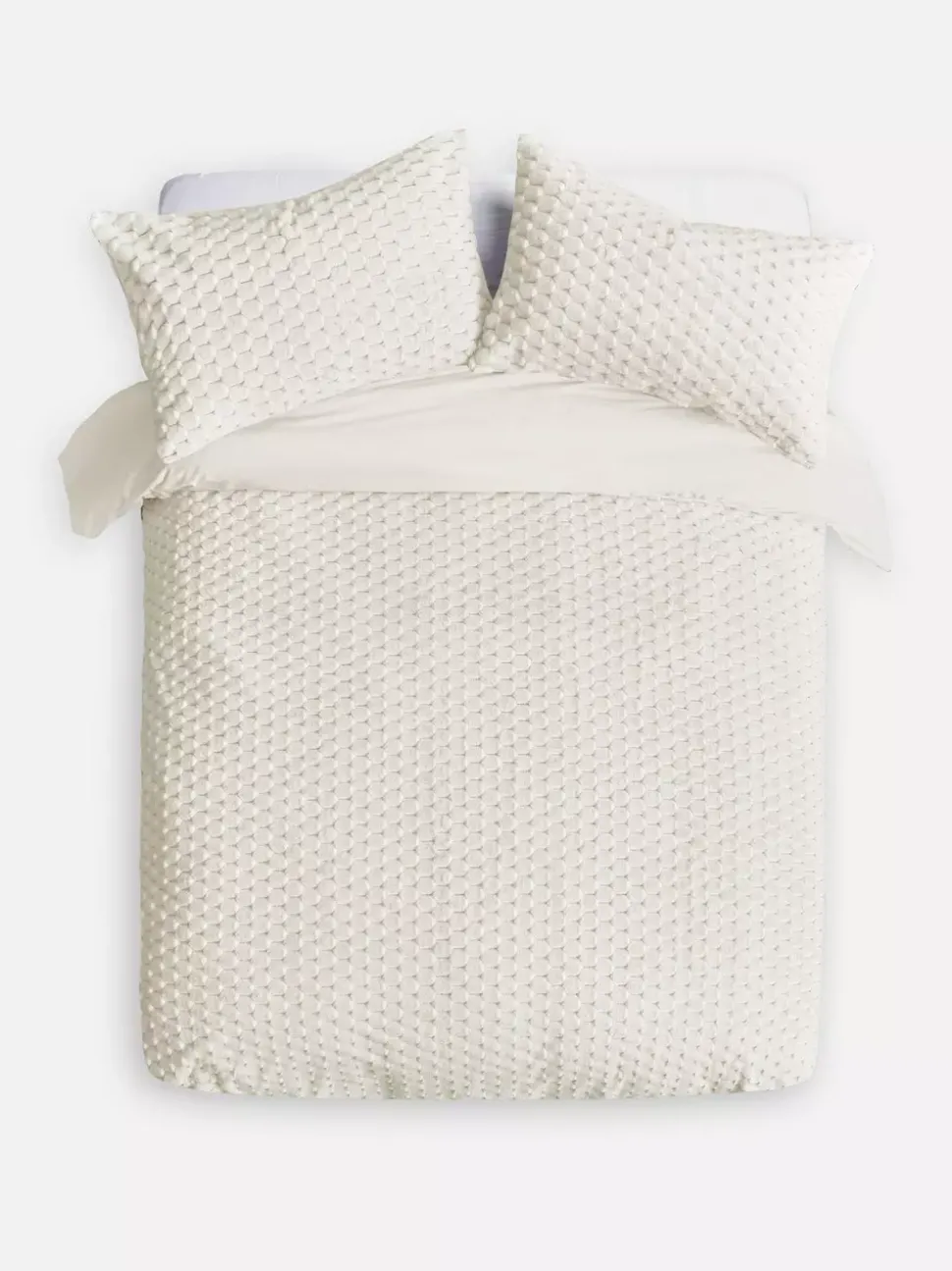 Pościel w rozmiarze king o fakturze plastra miodu