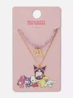 Podwójny naszyjnik z inicjałem, Kuromi z Hello Kitty