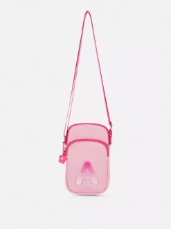 Pokrowiec na telefon na długim pasku z inicjałem