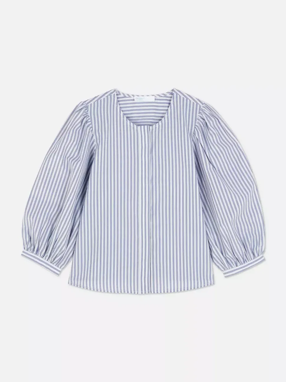 Popelinowa bluzka z bufiastymi rękawami