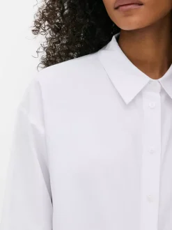 Popelinowa koszula z długim rękawem