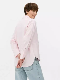 Popelinowa koszula z długim rękawem