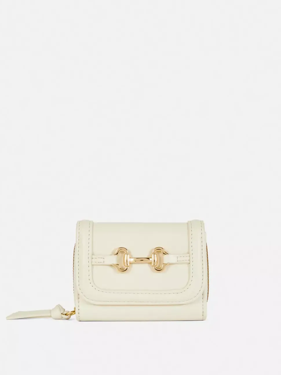 Portmonetka z imitacji skóry z ozdobną klamrą