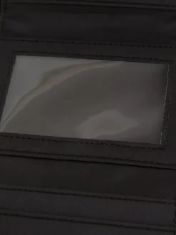 Portmonetka z imitacji skóry z ozdobną klamrą