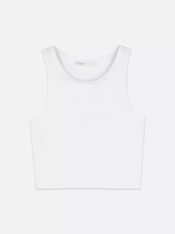 Prążkowana koszulka bez rękawów o fasonie bokserki