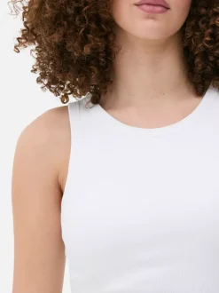 Prążkowana koszulka bez rękawów o fasonie bokserki