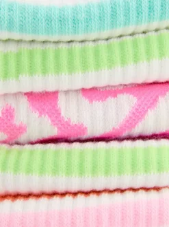 Prążkowane skarpety do kostki w różne wzory, 5 par