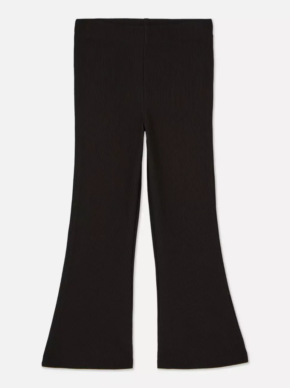 Prążkowane spodnie z rozszerzaną nogawką