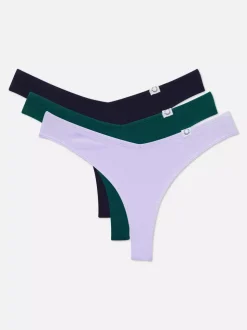 Prążkowane stringi Miami, 3 pary