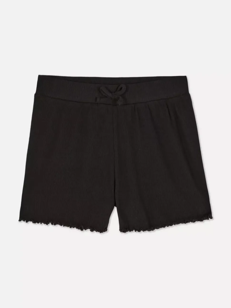 Prążkowane szorty z muszelkowym wykończeniem