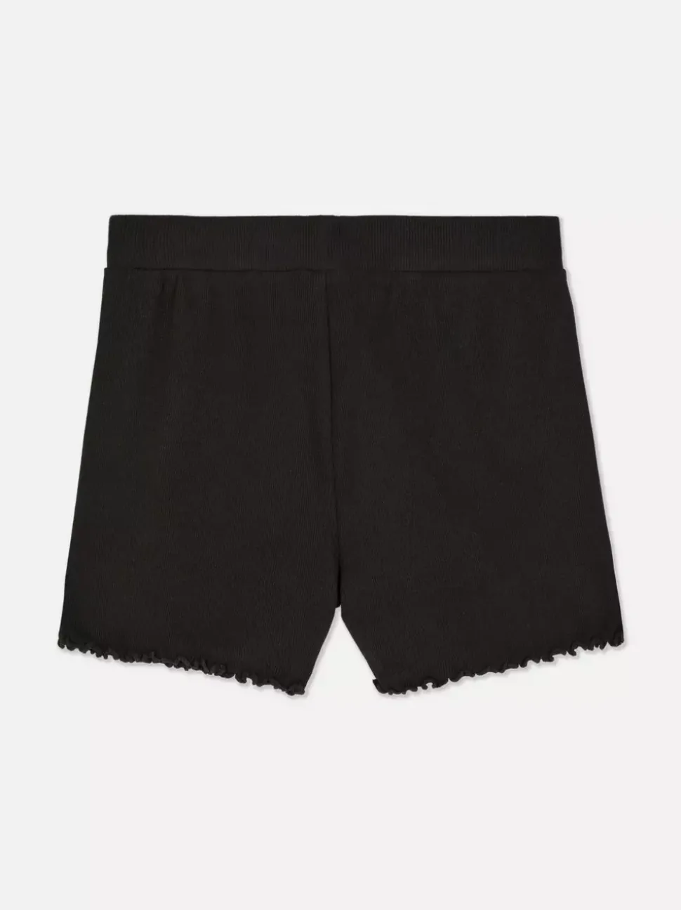 Prążkowane szorty z muszelkowym wykończeniem