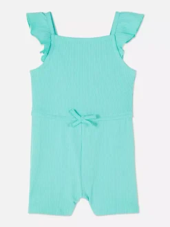 Prążkowany kombinezon z falbanką