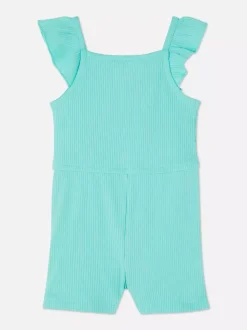 Prążkowany kombinezon z falbanką