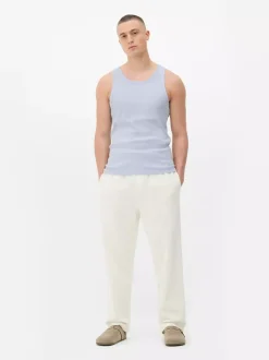 Prążkowany top bez rękawów na co dzień