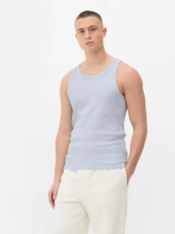 Prążkowany top bez rękawów na co dzień