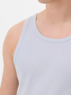 Prążkowany top bez rękawów na co dzień