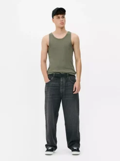 Prążkowany top bez rękawów na co dzień