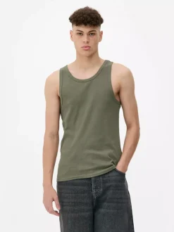 Prążkowany top bez rękawów na co dzień