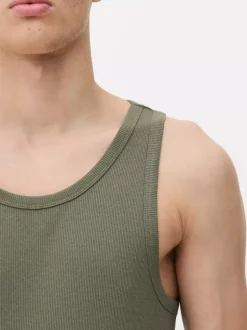 Prążkowany top bez rękawów na co dzień