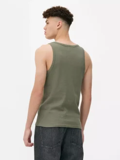 Prążkowany top bez rękawów na co dzień