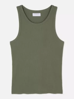 Prążkowany top bez rękawów na co dzień