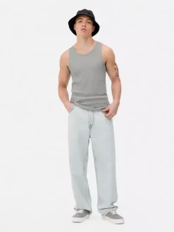 Prążkowany top bez rękawów na co dzień