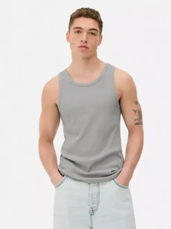 Prążkowany top bez rękawów na co dzień