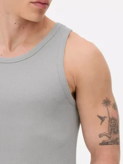 Prążkowany top bez rękawów na co dzień