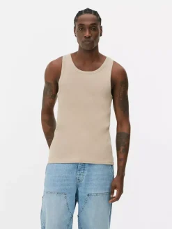 Prążkowany top bez rękawów na co dzień