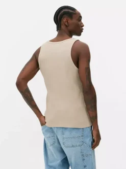 Prążkowany top bez rękawów na co dzień