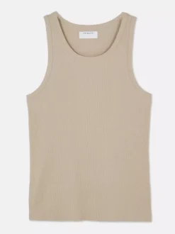 Prążkowany top bez rękawów na co dzień