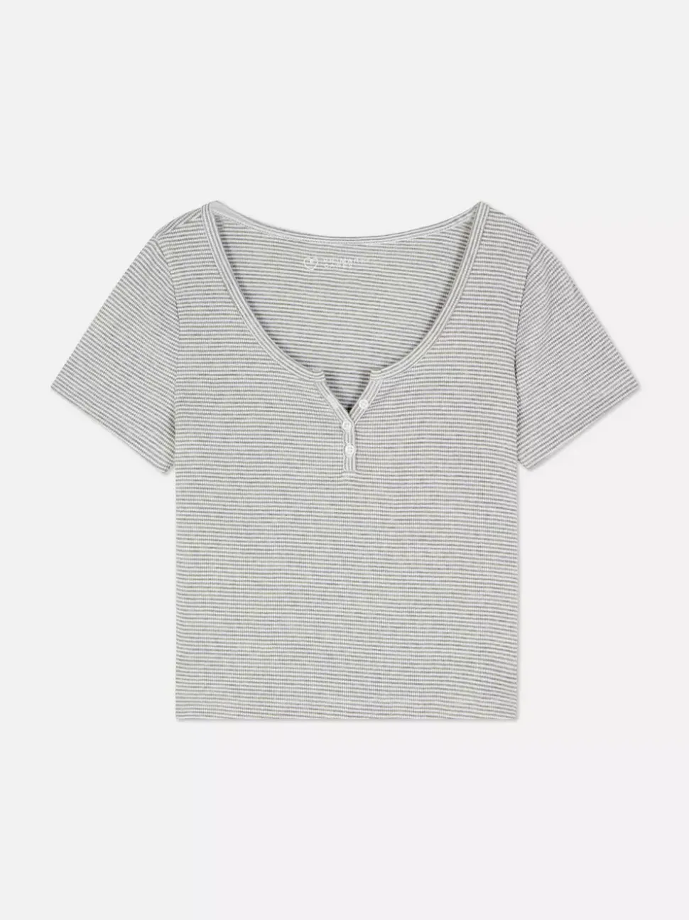 Prążkowany T-shirt typu henley