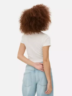 Prążkowany T-shirt typu henley