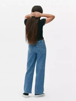 Prążkowany T-shirt z krótkim rękawem