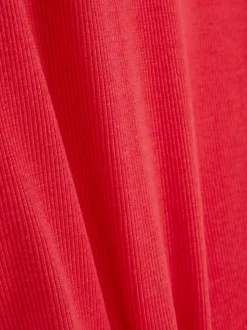 Prążkowany T-shirt z krótkim rękawem