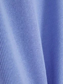 Prążkowany T-shirt z krótkim rękawem