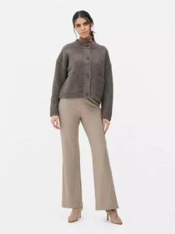 Proste legginsy w prążki z marszczeniami