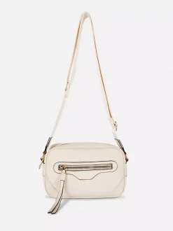 Prostokątna torebka na ramię z podwójnym zamkiem