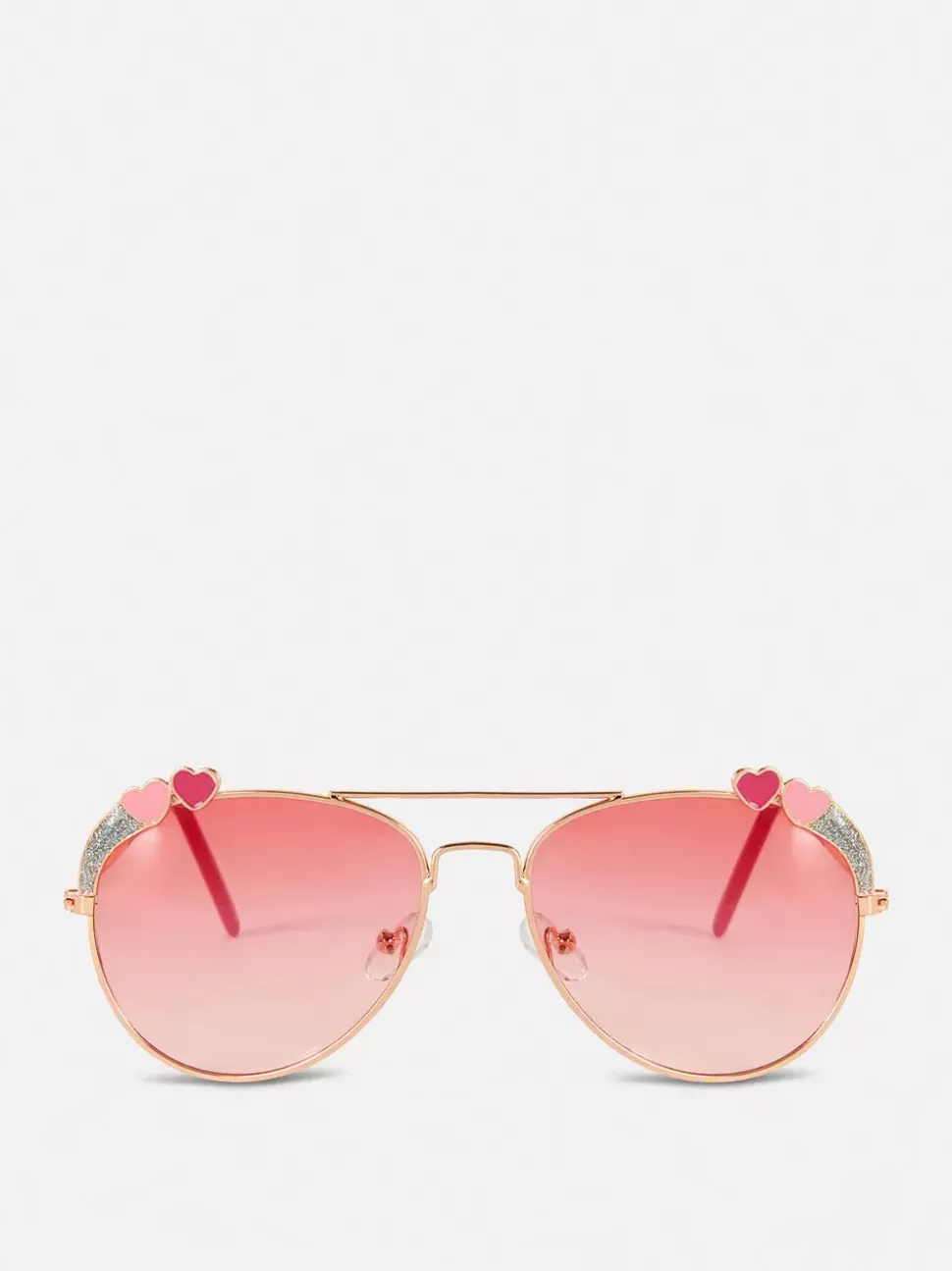 Przyciemniane okulary pilotki z ozdobnymi sercami