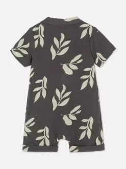 Rampers ze wzorem w liście i marszczeniami