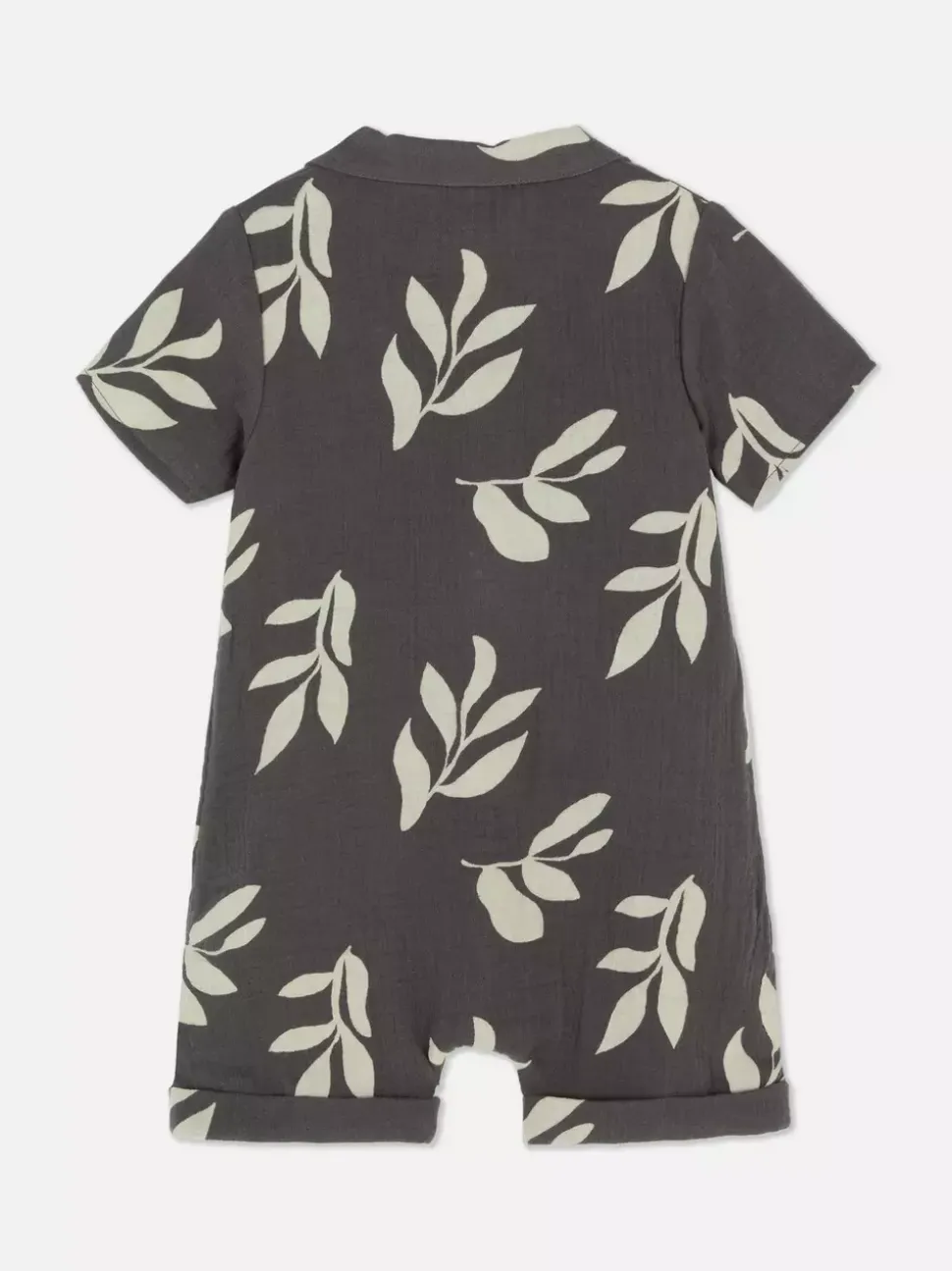 Rampers ze wzorem w liście i marszczeniami