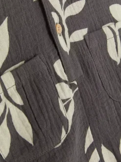 Rampers ze wzorem w liście i marszczeniami